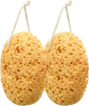 HZHSGLY 2 Pcs Sponges Bath, Gentle Honeycomb Bath Sponges Deep Cleaning, Dense Foam Sponges Shower Natural Sponge for Shower(Oval, One Size)