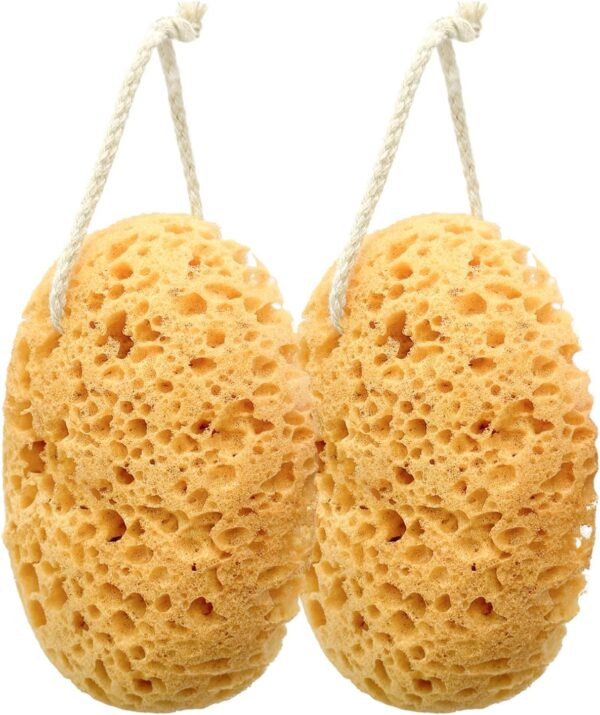 HZHSGLY 2 Pcs Sponges Bath, Gentle Honeycomb Bath Sponges Deep Cleaning, Dense Foam Sponges Shower Natural Sponge for Shower(Oval, One Size)
