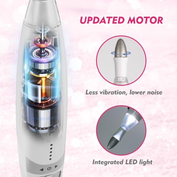 BEAUTURAL Electric Manicure, Nail Drill Kit, Electric Nail File Set Machine with 10 Attachments & 20 Sanding Bands, Efile Manicure Pedicure Tools with Storage Case, LED Light