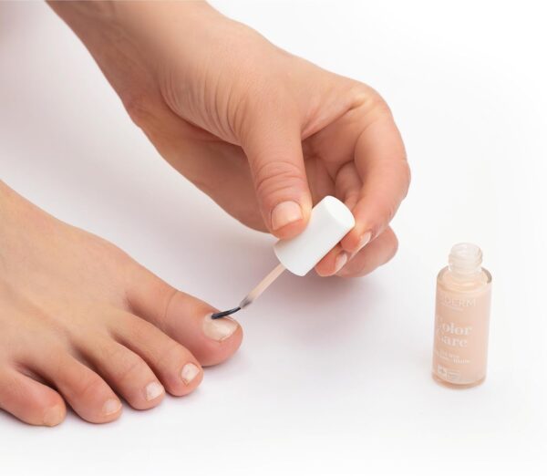 PODERM - FUNGAL NAIL INFECTIONS - Powder Pink nail varnish TEA TREE - Prevention & Treatment of Nails Yellowed/Damaged by FUNGAL INFECTIONS - TREATS & COLOURS - foot/hand treatment - Swiss Made