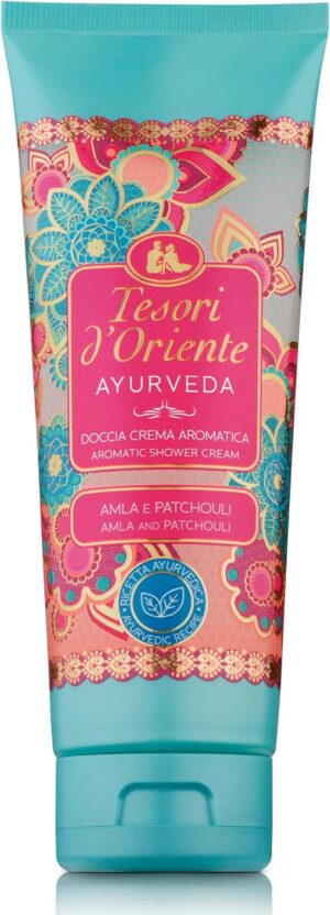 Tesori d'Oriente - Ayurveda Shower Cream with Notes of Amla and Patchouli, Gently Cleanses the Skin and Gives Radiance and Softness, 250 ml