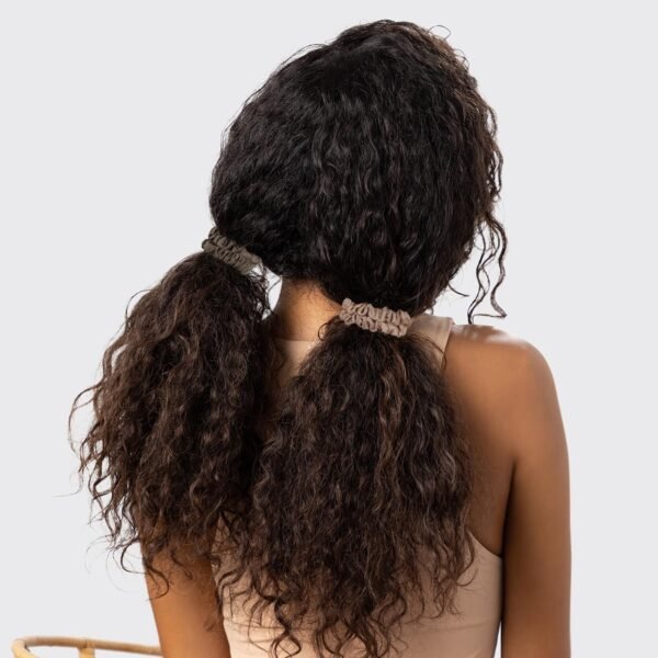 71NkHngJeQL._SL1280_.jpg Kitsch Ultra Petite Satin Scrunchies for Women - No Crease Hair Ties for Girls | Scrunchies For All Hair Types and Textures, Perfect for Day or Night - 6 Pcs, Eucalyptus