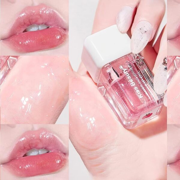 Leogony 4PCS Shimmer Korean Lip Gloss, Cute Lip Balm Makeup, Plump Hydrating Toot Lip Glow Oil Set