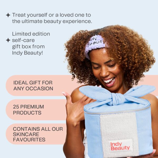 Birthday Skincare Gift Set with 25 Gifts - Hamper Gifts for Her - Skin & Beauty Gifts - 21 Full Sized Products - Gift Set Present for Women - Premium Skin Care Sets & Kits - Vegan - Indy Beauty