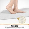HITSLAM Shower mat Non Slip, 60 x 40 CM Non Slip Bath Mat with Drain, Soft PVC Loofah Shower Bath Mat for Tub, Quick Drying Shower Mat for Bathroom, White