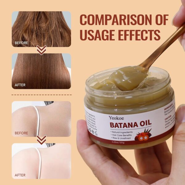 Batana Oil for Hair Growth Pure and Natural Raw Unrefined Dr Sebi,Hair Oil,Great for Skin Care and Hair Care Promotes Hair Thickness for Men Women