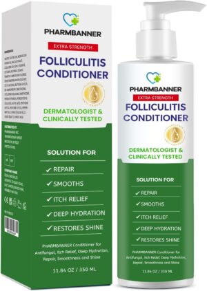 Folliculitis Itch Relief Conditioner: Tea Tree Oil & Moroccan Argan Oil - Deep Hydration & Repair - Nourishes, Smooths, Restores Shine - Safe for Dry or Damaged Hair-11.84 oz