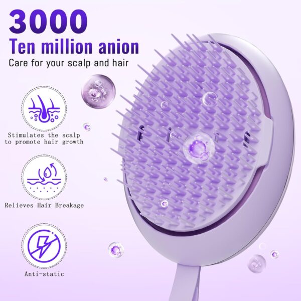 Scalp Massager Hair Growth Comb - Hair Care Brush for Dandruff Removal - Built-in Anion Device -Rechargeable - Electric Hair Follicle Stimulation Tool - Gifts for Men and Women to Relax Head Stress