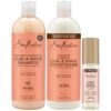 Shea Moisture Shampoo & Conditioner Set + Smooth & Shine Oil Gift Set – Coconut & Hibiscus Curl & Shine, Anti-Frizz Products for Curly Hair (3 Piece Set)