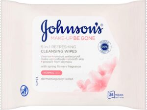 Johnson's Face Care Make Up Be Gone Refreshing Wipes - Pack of 25