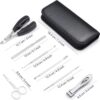 Toenail Clippers Set for Thick & Ingrown Hard Toenail Fingernail, 7PCS Nail Clippers and Professional Podiatrist Nail Cutter-Heavy Duty Stainless Steel Pedicure Toenail Scissors for Men Women (Black)