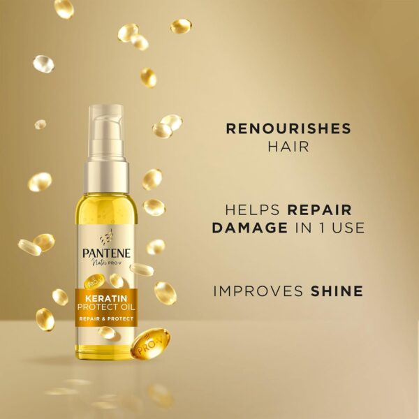 Pantene Pro-V Keratin Treatment Hair Oil, Hair Repair & Protect with Vitamin E, 100ml, For Dry, Damaged Hair