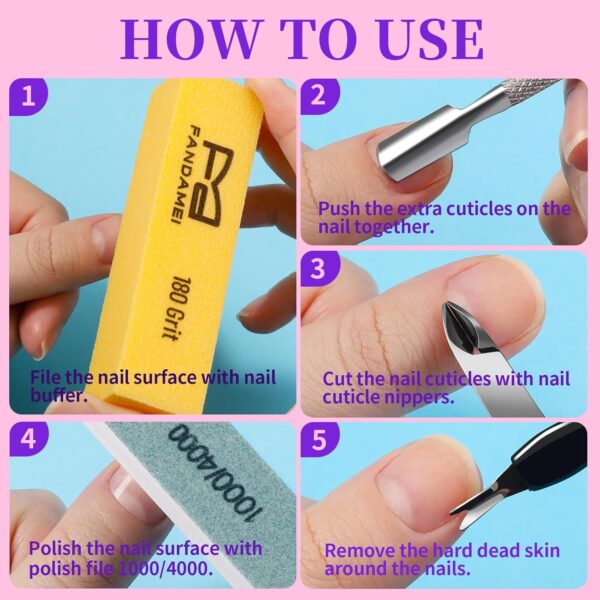 FANDAMEI Nail Buffer Kit, 10 PCS Nail Buffer Block with Different Grit, Nail Buffers, Nail Buffing Block, Buffer Nail File, Cuticle Trimmer, Nail Care Tool Kit, Nail Tools, Nail Kit, Manicure Tools