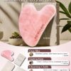 Rena Chris Gua Sha Facial Tools, Natural Rose Quartz Gua Sha Stone, Guasha Tool Face for Jawline Sculpting and Puffiness Reducing, Gua Sha Massage Tool, Skin Care Gift (Pink)