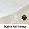 HITSLAM Shower mat Non Slip, 60 x 40 CM Non Slip Bath Mat with Drain, Soft PVC Loofah Shower Bath Mat for Tub, Quick Drying Shower Mat for Bathroom, White