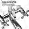 Wasserrhythm Bath Mixer Taps with Shower Attachment Victorian Traditional Telephone Bathroom Bathtub Filler Tap Deck Mounted Cross Dual Handle Handhled Shower