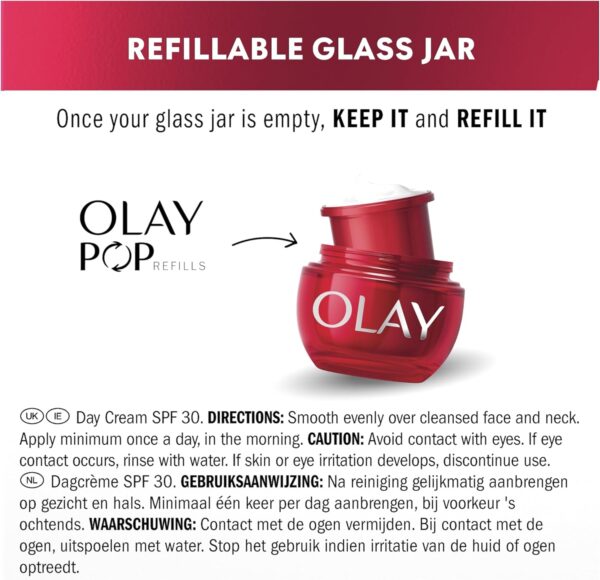 Olay Regenerist Niacinamide Day Cream Face Moisturiser SPF 30, Skincare with Niacinamide 99% Purity, Antioxidant Vitamin E. Anti Aging Skin Care: Renews, Firms and Hydrates. Non-Greasy, 50ml