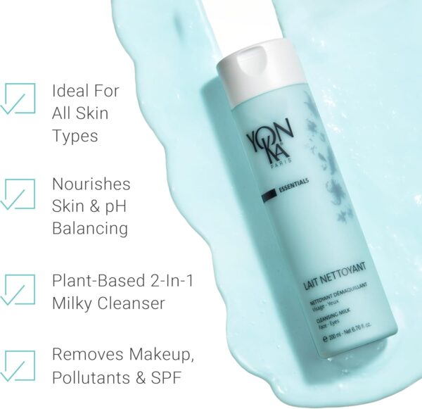 Cleansing Milk Yonka 200ml | 98% Natural Origin Gentle Makeup Remover Milk | Moisturises and Rebalances Skin | All Skin Types, Even Dry and Sensitive | Water Rinsing | Botanical Blend and Brown Algae