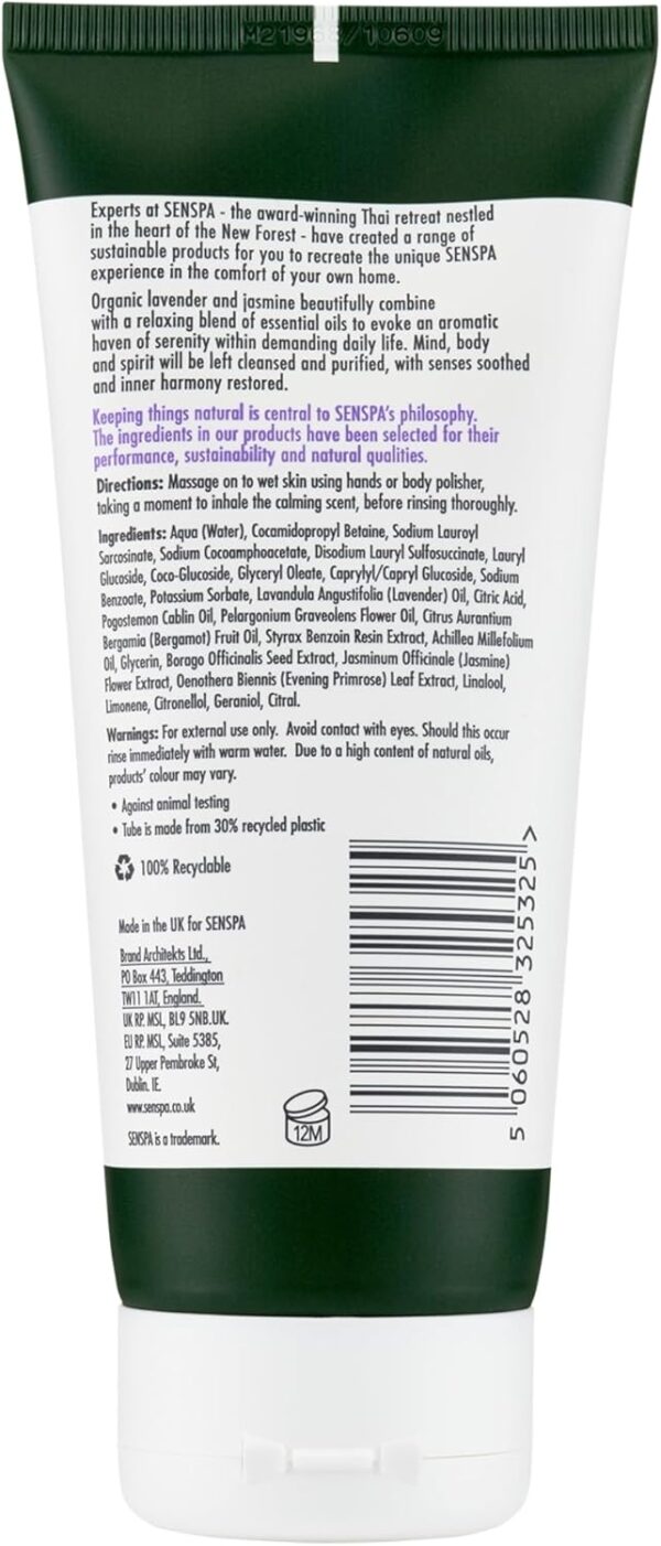 71QKDEUMbyL._AC_SL1500_.jpg SenSpa Relaxing Lavender Body Wash - 200ml Vegan Shower Gel, Natural Body Wash with Geranium Oil, Organic Lavender Shower Gel for Women & Men, Cruelty Free, Luxury Spa Gifts for Women