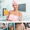Azymi Sponges Bath, 2Pcs Larger Shower Sponges for Women Men, Exfoliating Body Sponge Dense Foam for Gentle & Deep Cleansing, Ultra-Soft for Sensitive Dry Skin