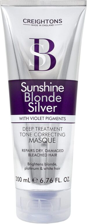 Creightons Sunshine Blonde Silver Deep Treatment Tone Correcting Masque (200ml) - With violet pigments, repairs dry, damaged bleached hair. Brightens blonde, platinum & white hair