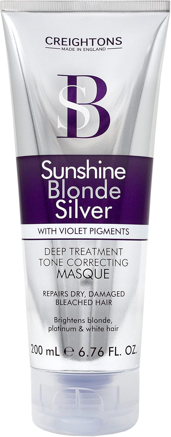 Creightons Sunshine Blonde Silver Deep Treatment Tone Correcting Masque (200ml) - With violet pigments, repairs dry, damaged bleached hair. Brightens blonde, platinum & white hair