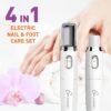 Own Harmony Electric Foot File Callus Remover & Electronic Nail File (4 in 1) Best Mani Pedi Tools - Professional Manicure & Pedicure Care Set - Perfect Toenail Polisher and Shine Buffer (USB Cord)
