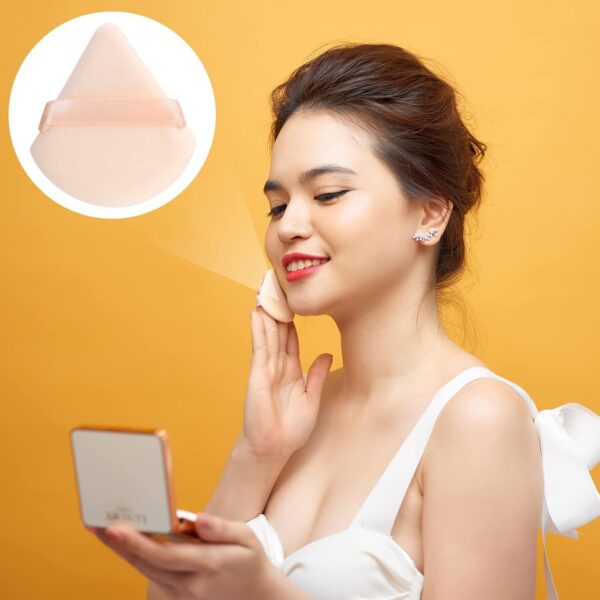 16 Pcs Triangle Makeup Puffs, Soft Cosmetic Foundation Powder Sponge Cushion Puffs for Loose Powder Wet Dry Makeup - 4 Colors