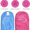 Simply Gone Make Up Remover Cloths | Reusable Makeup Removing Face Cloth ideal for Sensitive Skin | Makeup Remover Flannel 2 Set (Blue & Pink)