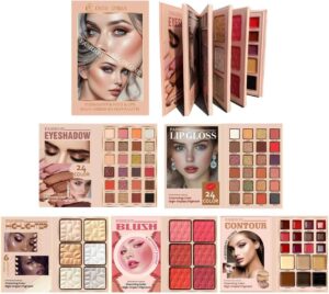 Katiluxiya All In One Makeup Gift Kit - Ultimate Color Combination - 48 Eyeshadow, 12 Lip Gloss, 6 Blusher, 6 Concealer, 6Highlighter, 78 Colors Makeup Palette Set, Lasting Cosmetics Kit (A)