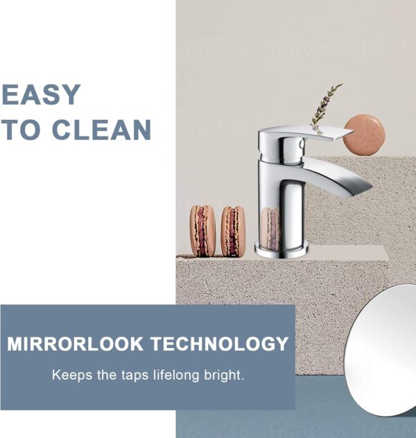 Hapilife Basin and Bath Mixer Tap with Shower Attachment Set Slotted Pop up Waste Waterfall Bathroom Sink Tap Cloakroom Bathtub Tub Filler Tap Mixers Monobloc Chrome Brass Bathroom Taps Set