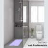 ADOV Bath Mat Non Slip, 100x40cm Extra Long Shower Mat Anti Mould, Anti-Bacterial Bathtub Mats, 200 Strong Suction Cups and Drain Holes, Mildew Resistant Machine Washable Bathroom Kids Mat - Purple