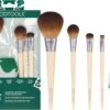 EcoTools Core Five Makeup Brush and Sponge Kit, For Eyeshadow, Blush, Bronzer, Eyeliner, & Foundation, Makeup Blending Sponge For Liquid & Cream Products, Vegan & Eco-Friendly Kit, 5 Piece Set