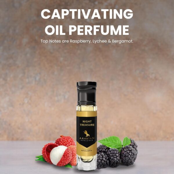 Arabian Opulence FR183 NIGHT TREASURE Roll-on Perfume Oil | Concentrated Fragrance Body Oil | Long Lasting Oil Based Perfume for Women | Travel Size Bottle Alcohol-Free (6ml)