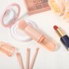 Dimeho 2 Set Travel Makeup Brushes Set, 4 in 1 Portable Travel Lip Brush Mini Cute Makeup Brush Retractable Professional Foundation Blending Powder Eye Shadow Brush Facial Cosmetic Brush Set