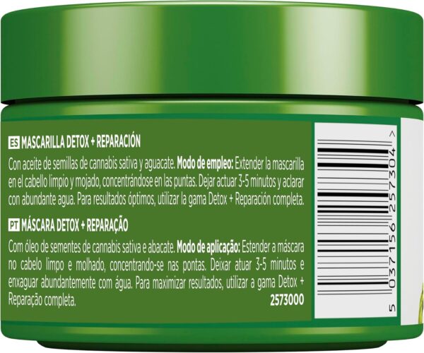 71RM9kjKm8L._AC_SL1500_.jpg John Frieda Detox & Repair Masque 250 ml, Intensive Deep Conditioner for Dry, Stressed and Damaged Hair, Nourishing Hair Mask with Cannabis Sativa Seed Oil and Avocado
