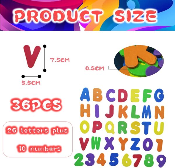 36 Pcs Bath Letters And Numbers, Learn Baby Foam Bath Letters And Numbers, Removable Educational Alphabet Toys, Preschool Children'S Learning Toys, for Bathroom, Baby Shower, Toddlers Kids Toy