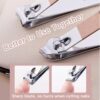 Nail Clipper Manicure Set, 7 In 1 Stainless Steel Professional Pedicure Kit Nail Scissors Grooming Kit with Black PU Leather Case for Travel & Home Use (Pink Leather)