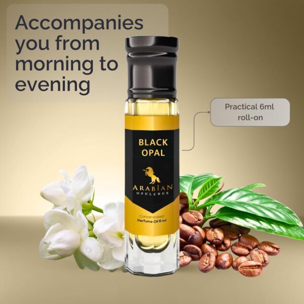 Arabian Opulence FR49 BLACK OPAL Concentrated Perfume Oil | Amber Vanilla Fragrance Roll on Bottle for Women | Long Lasting Oil Based Perfume | Alcohol-Free Perfume Body Oil (6ml)