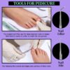 12 Pcs Nail Files & Buffer Block Set, FANDAMEI Cuticle Nippers with 100/180 Emery Boards Nail Buffer Kit Cuticle Pusher Toenail Lifter Cuticle Peeler Scraper Nail Brush for Manicure & Pedicure Tools