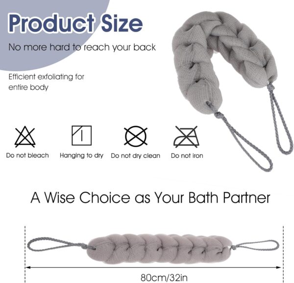 71Rrdsy6PL._AC_SL1500_.jpg Sibba 1 PC Back Scrubber Shower Body Wash Sponge Loofah Bath Large Long Extended Puffs Stick Exfoliating Washing Removable Head Exfoliate Set Pack Mitts Soft Mesh Stretch Braided Strips Brush