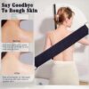 KASURE Exfoliating Back Scrubber for Shower & Bath Towel, Double-Side Use Exfoliate Washcloth Bath Tool, 37 Inches Back Washer with Handles, Shower Back Scrubber （2* Invisible Hook Included）