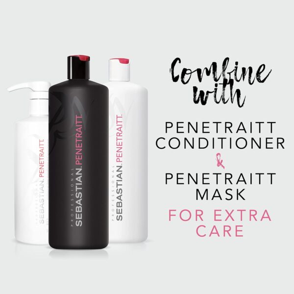 Sebastian Professional Penetraitt Shampoo, Strengthen & Repair for Damaged Hair, Professional Hair Care, 1L