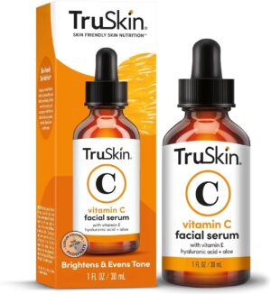 TruSkin Vitamin C Serum for Face – Anti Aging Face Serum with Vitamin C, Hyaluronic Acid, Vitamin E – Brightening Serum for Dark Spots, Even Skin Tone, Eye Area, Fine Lines & Wrinkles, 1 Fl Oz 30ml