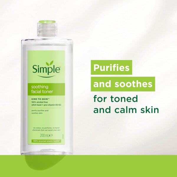 Simple Kind to Skin Soothing Facial Toner 100% Alcohol-Free from the UK's No. 1 Facial Skin Care Brand* 200 ml