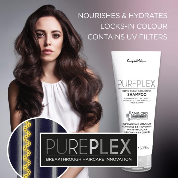PurePlex Bond Reconstructing Shampoo, For all hair types, Professional Formula Nourishes & Rebuilds hair from within, Protects & Restores, 200ml. By Knight & Wilson