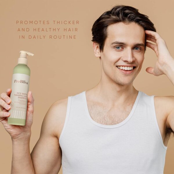 71SUTqIHxnL._AC_SL1500_.jpg Rice Water Hair Growth Shampoo and Conditioner: Hair Growth Shampoo - Rice Water Shampoo with Biotion and Caffeine for Hair Loss - Rice Water Shampoo and Conditioner for Women and Men (240mL X 2)