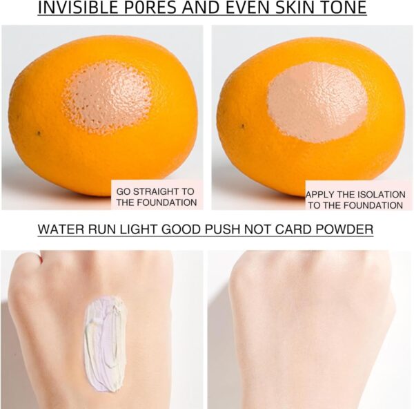 3-in-1 Face Primer: Skin Perfecting, Color Correcting, Brightening, Oil Control Moisturizing Makeup Primer - Isolation Cream