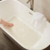 Rubbermaid Commercial Products Bath Tub and Shower Mat, 36-Inch X 18-Inch, White, Extra Long, Machine Washable, Safti-Grip Non-Slip Bathroom Mat with Suction Cups for Home/Hotel/Shower/Bathtub