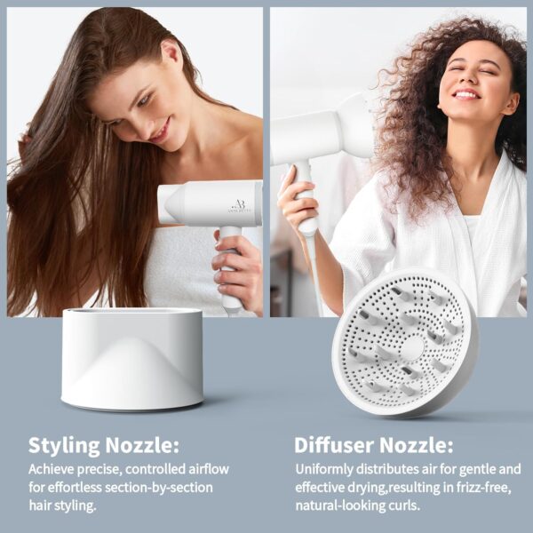 71SbjSs2dQL._AC_SL1500_.jpg Ionic Hair Dryer with Diffuser, Powerful 1800W Blow Dryer for Women & Men, Fast-Drying Hair Dryer with Nozzle for Home, Salon, Travel